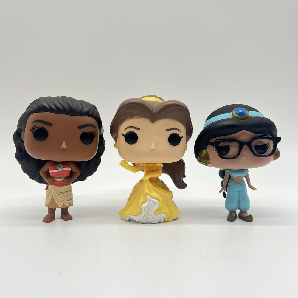 Disney Funko Disney Princess Lot Jasmine W Glasses Beauty Belle Moana Loose‎ Lot